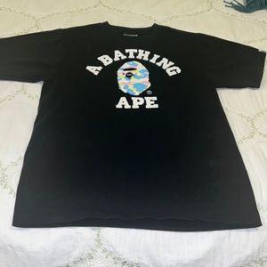 Bape Multi Camo College T-shirt in black